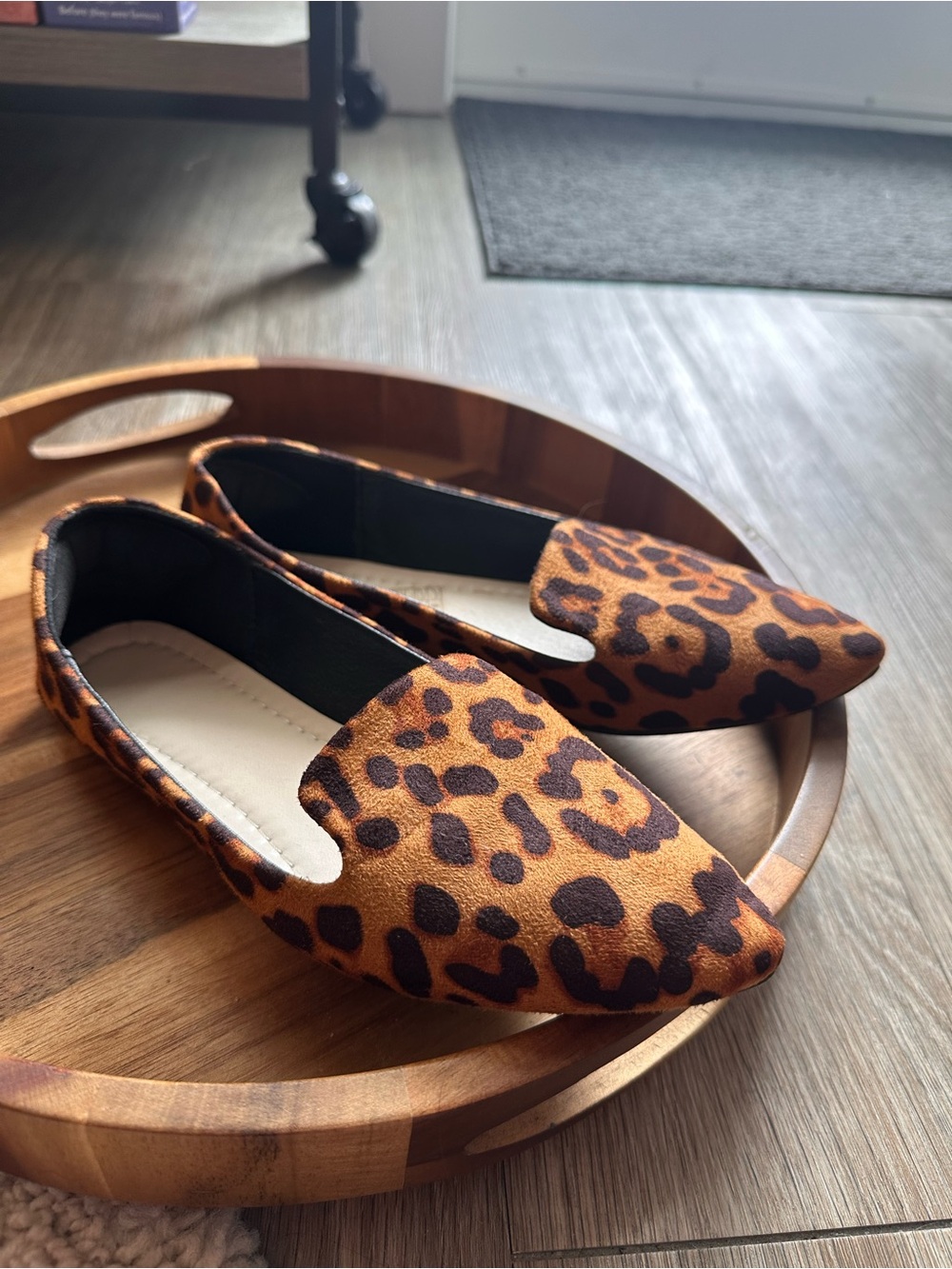 SHEIN Leopard Print Pointed Toe Flats - Brown/Black